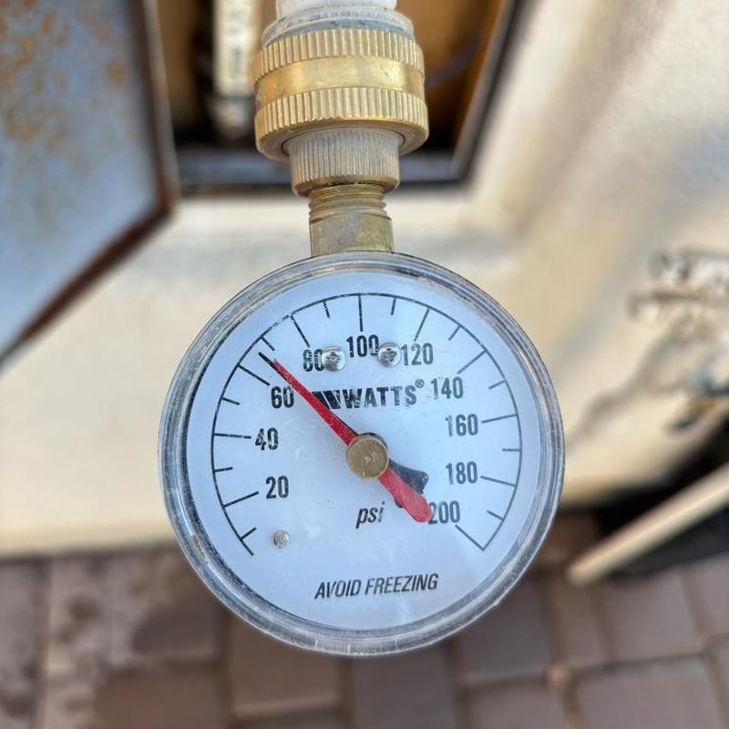 Pressure relief valve pressure gauge reading at 68 psi Pressure relief valve pressure gauge reading at 68 psi