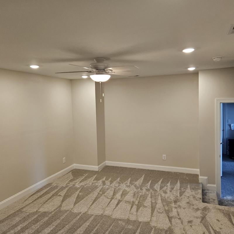 Ceiling fan and light fixture installation in carpeted room Ceiling fan and light fixture installation in carpeted room