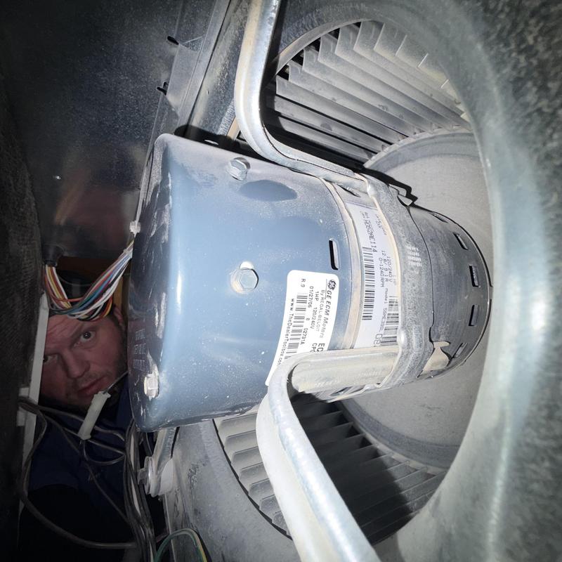 ECM blower motor inside ICP furnace upflow unit