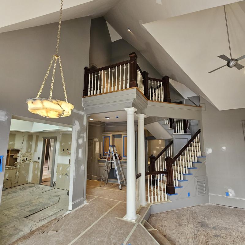 Interior staircase and balcony remodeling with new paint Interior staircase and balcony remodeling with new paint