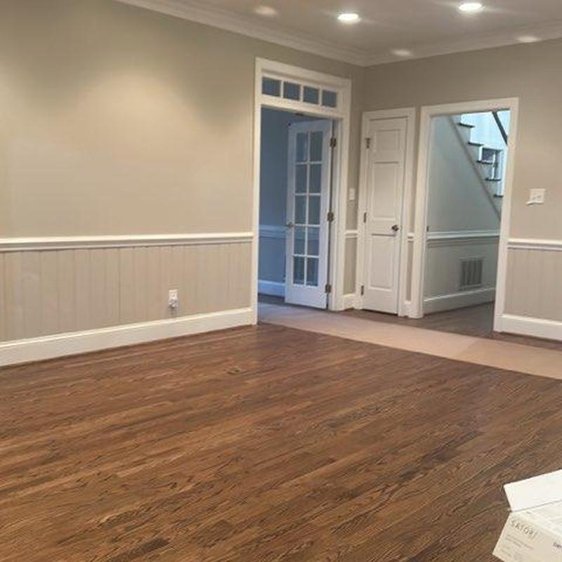Wood flooring installation in residential home interior Wood flooring installation in residential home interior