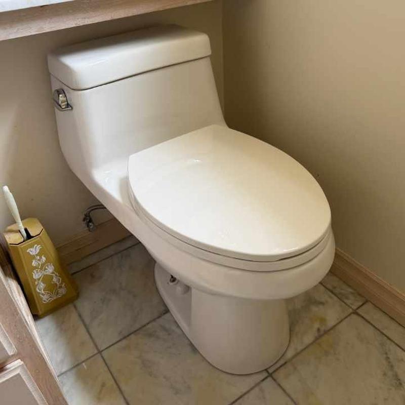 American Standard elongated one-piece toilet installed