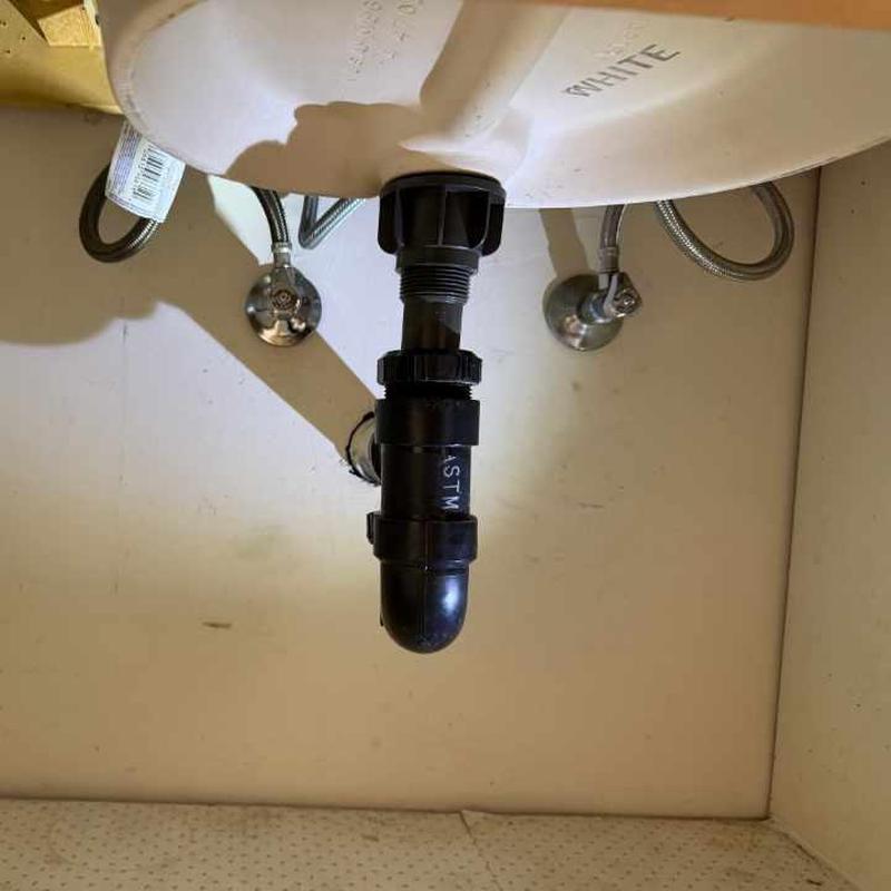 Bathroom sink drain pipe with angle stop valves