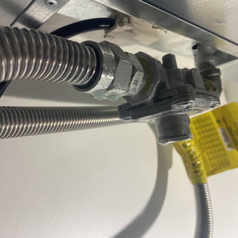 Stove top gas valve and stainless steel supply lines