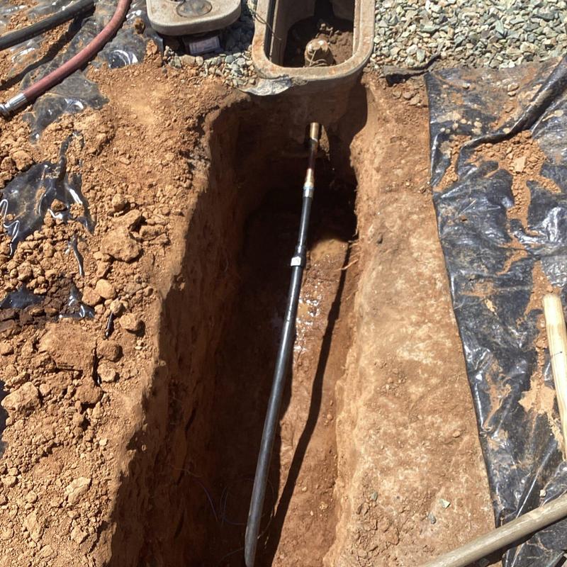 Main water line replacement in ground trench
