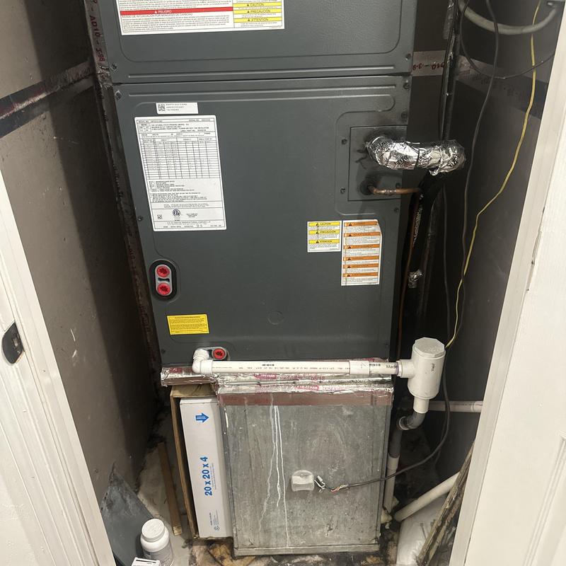 HVAC air handler unit with duct and filter installation HVAC air handler unit with duct and filter installation