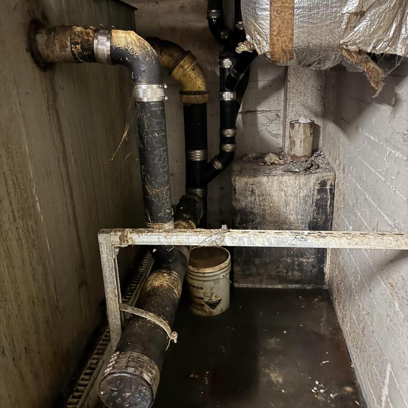 Commercial drain line and grease trap area hydro jetting