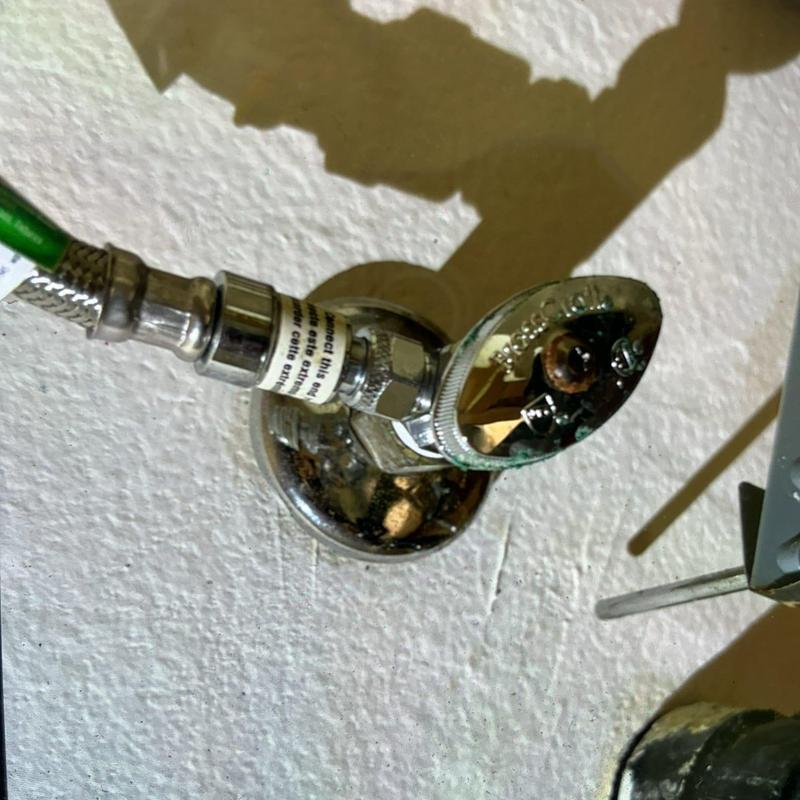 Brass quarter-turn shut-off valve with supply line