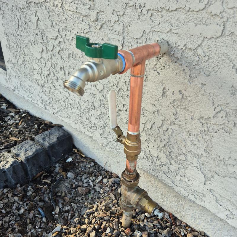 34 inch ball valve with outdoor hose bib installation