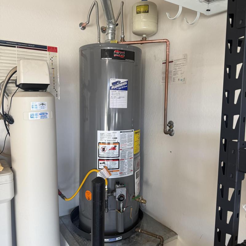 Gas water heater and expansion tank installation in Glendale