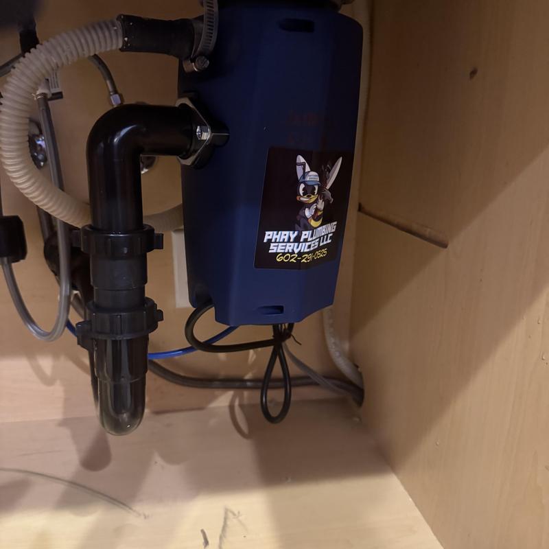 Garbage disposal and drain piping under sink