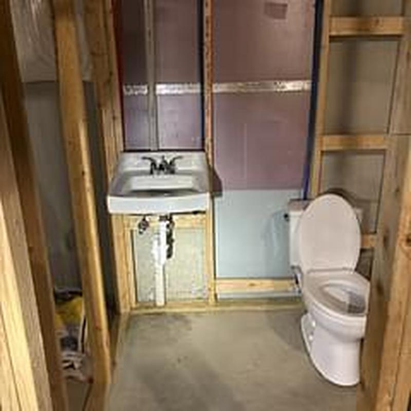 Toto Drake ADA toilet and wall-hung lavatory sink installation