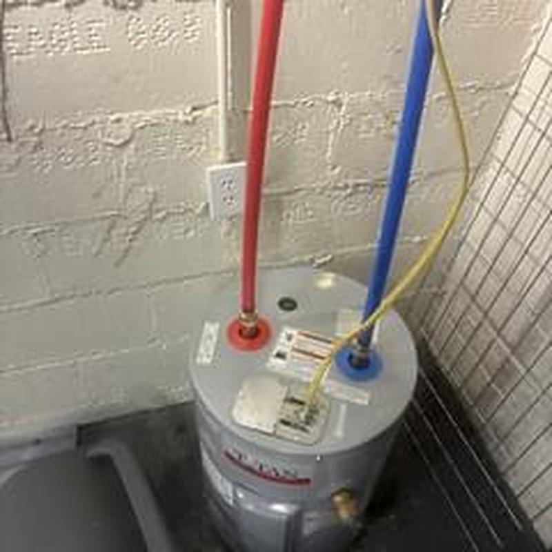 12 gallon electric water heater installation with pipes