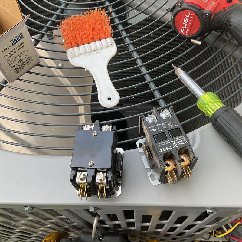 Contactor replacement on air conditioner condenser unit Contactor replacement on air conditioner condenser unit