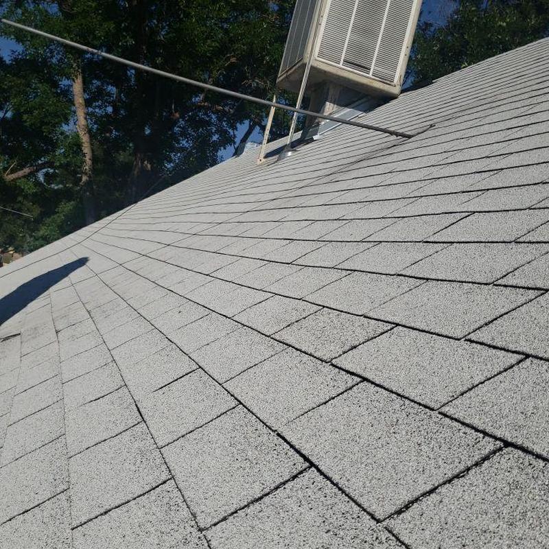 Shingle roof with HVAC unit and no hail damage Shingle roof with HVAC unit and no hail damage