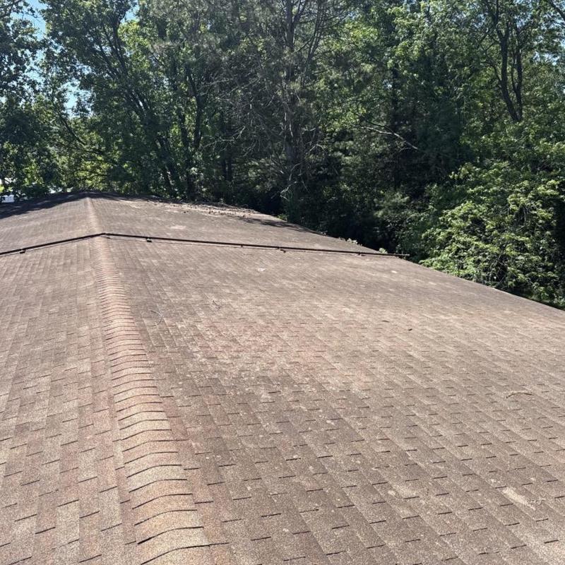 Asphalt shingle roof with ridge vent inspection Asphalt shingle roof with ridge vent inspection