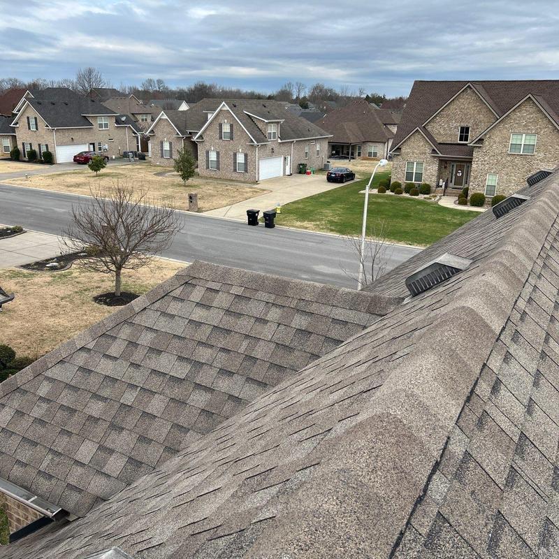 Asphalt shingles and ridge vents hail damage inspection
