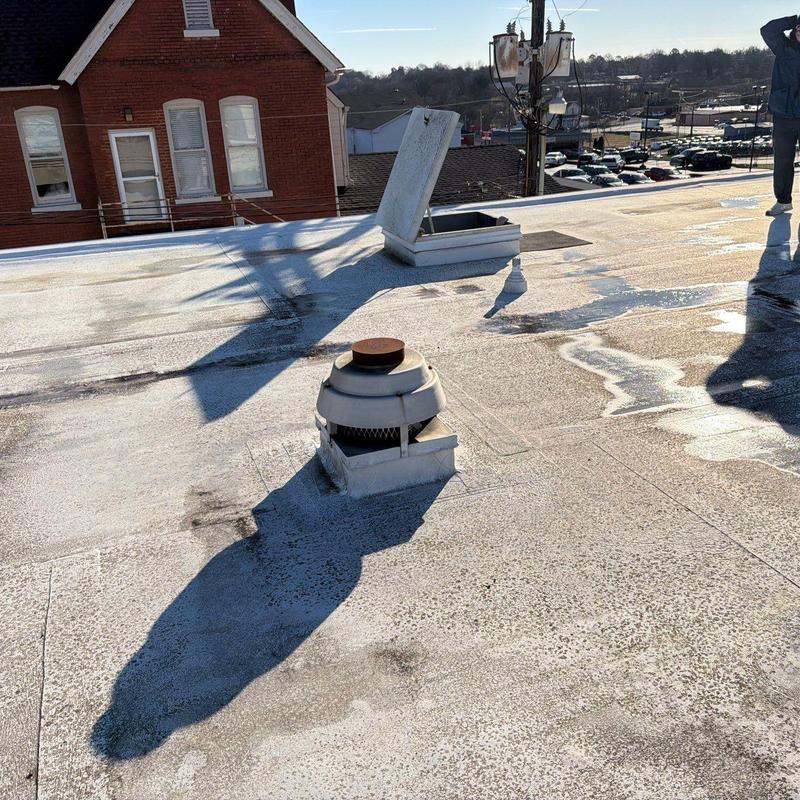 TPO roofing system with ventilation and hatch components