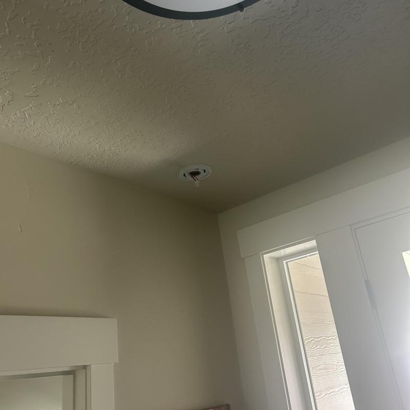 Smoke detector base without detector installed on ceiling Smoke detector base without detector installed on ceiling