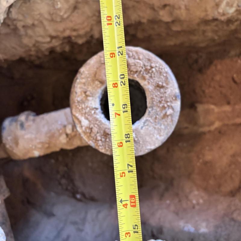 Galvanized pipe diameter measurement with tape measure