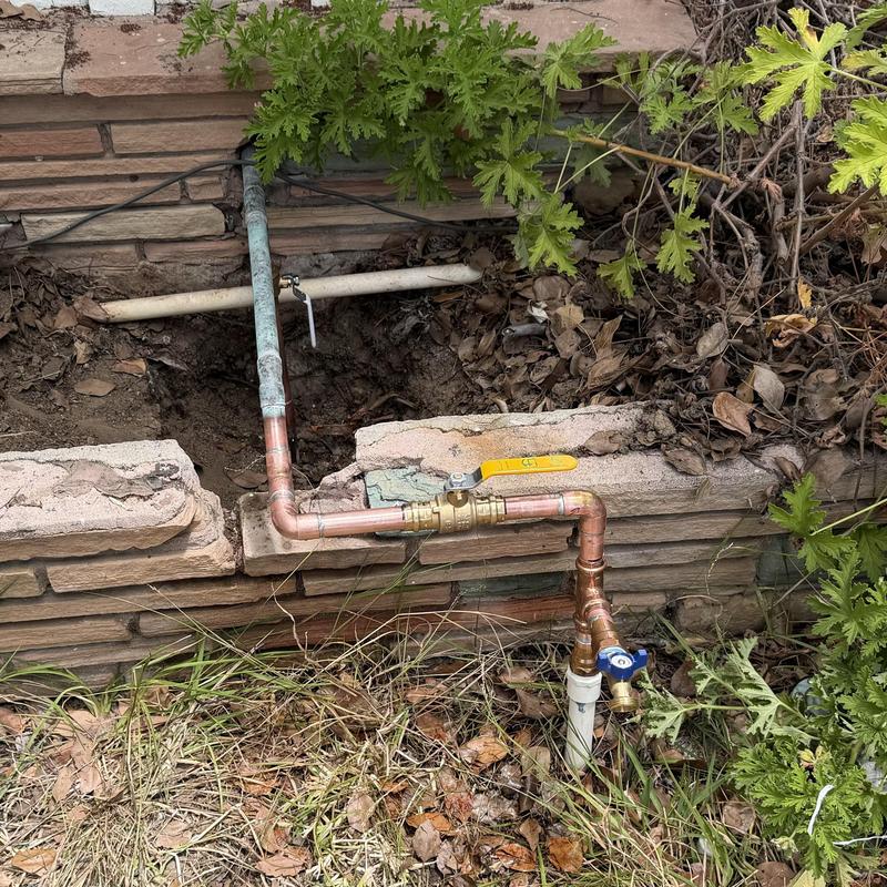 34 copper water main valve and sprinkler ball valve installation