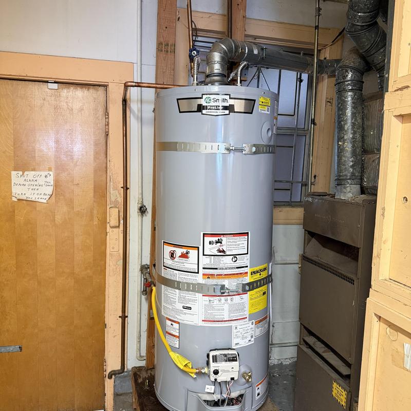 50-gallon water heater with new gas and water lines