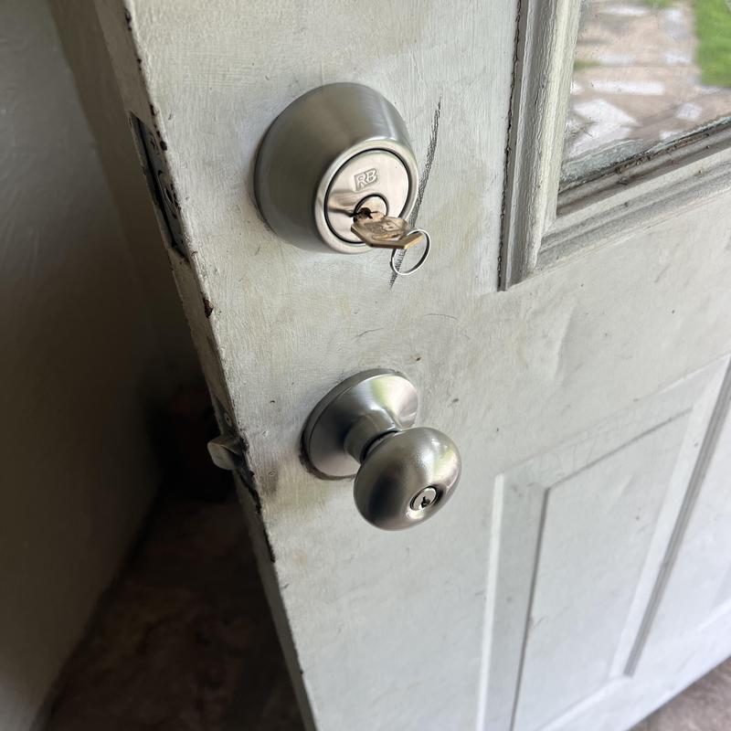 Deadbolt lock with key in exterior door in Tulsa, OK