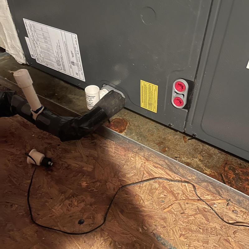 Secondary drain pan and drain line clearing on HVAC unit Secondary drain pan and drain line clearing on HVAC unit