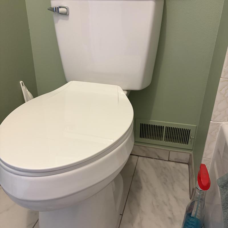 Toilet with new wax seal and shut off valve installed Toilet with new wax seal and shut off valve installed