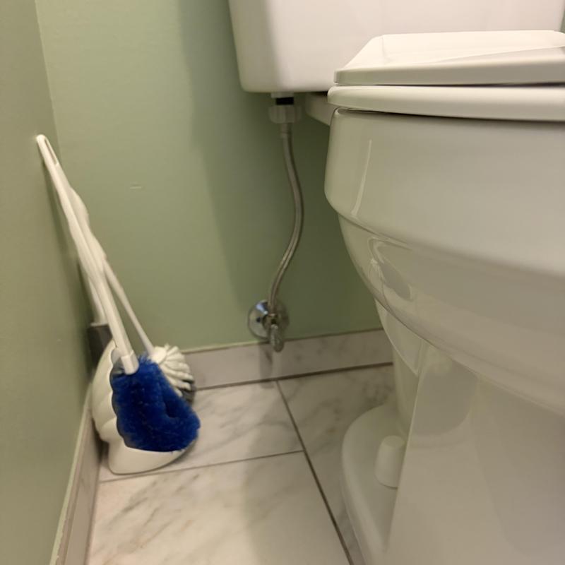 Toilet base with new wax seal and shut off valve Toilet base with new wax seal and shut off valve