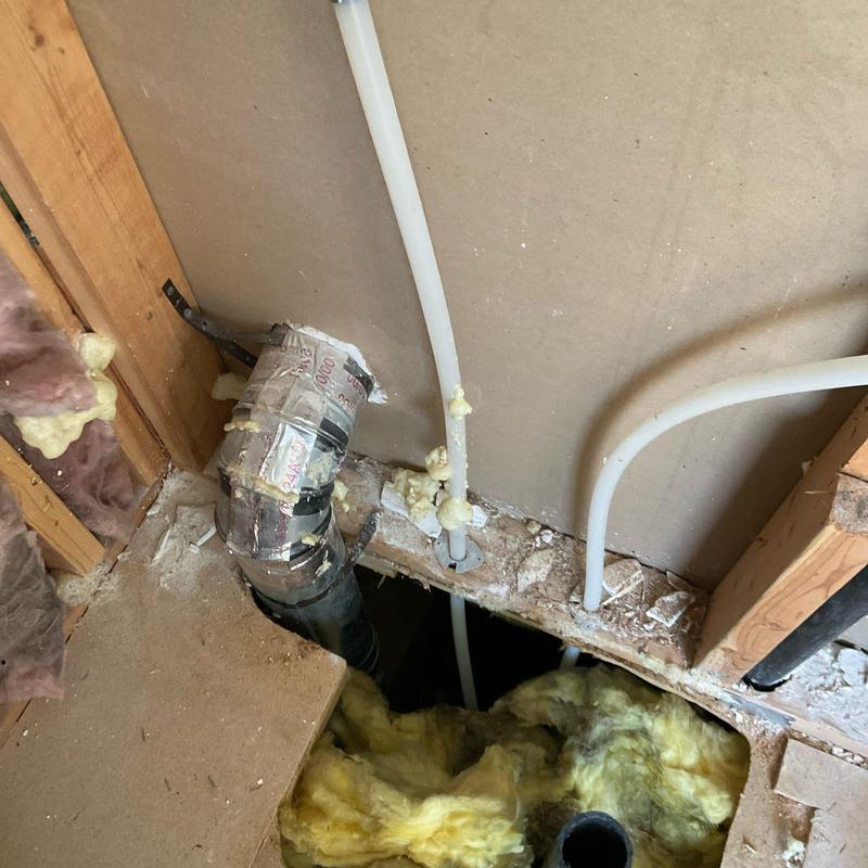 Dryer vent pipe installation with wall access and insulation