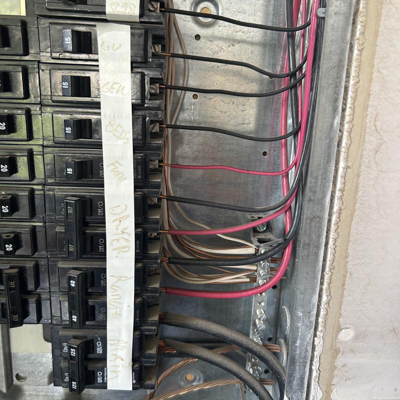 Electrical service panel wiring and circuit breakers Electrical service panel wiring and circuit breakers