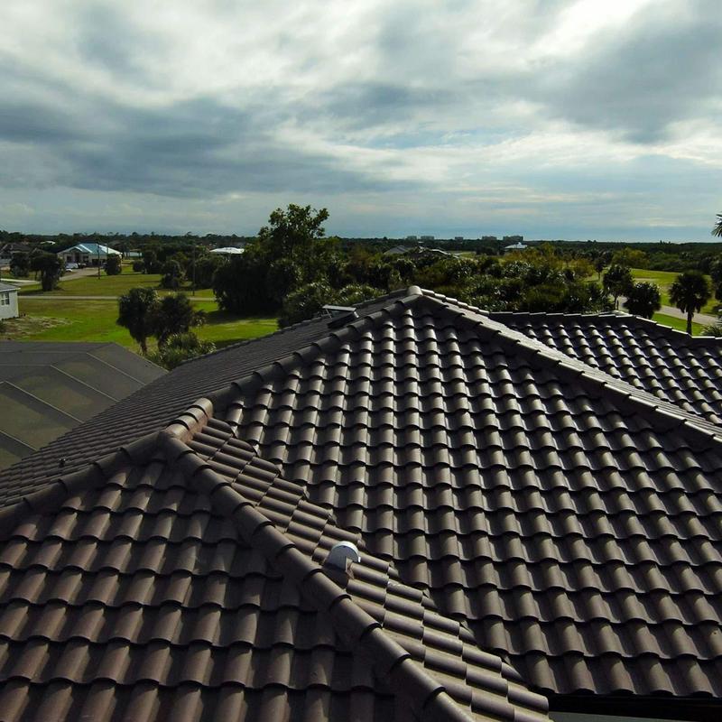 Concrete tile roof with foam-adhered system in Punta Gorda Concrete tile roof with foam-adhered system in Punta Gorda