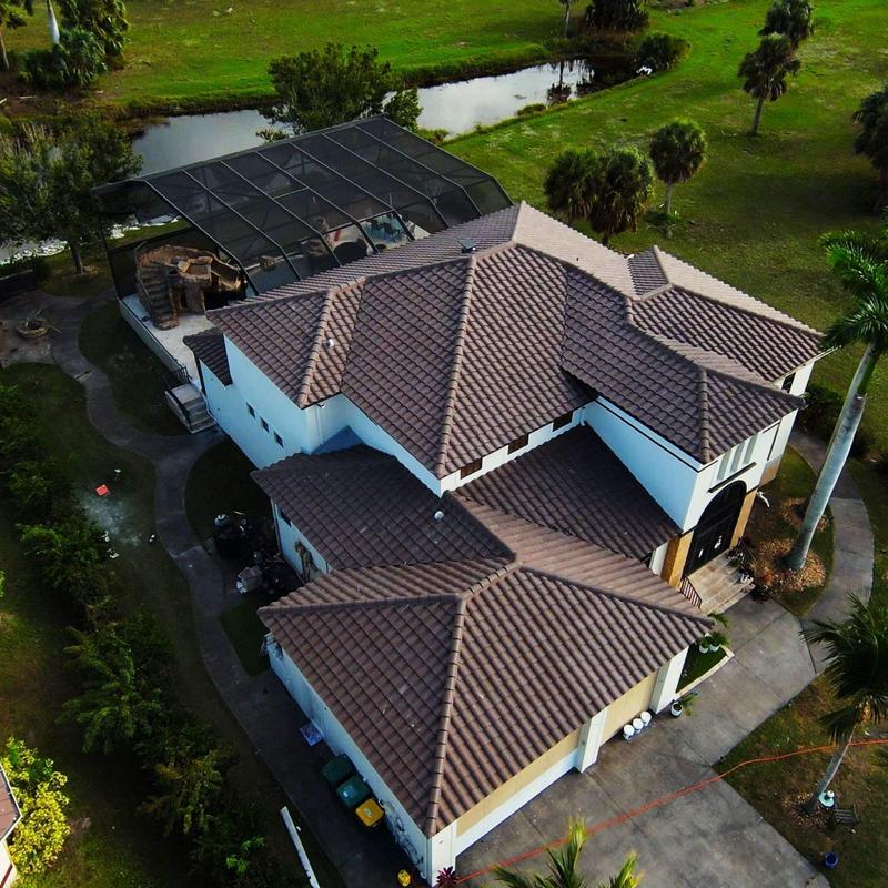 Concrete tile roof with foam-adhered system in Punta Gorda Concrete tile roof with foam-adhered system in Punta Gorda