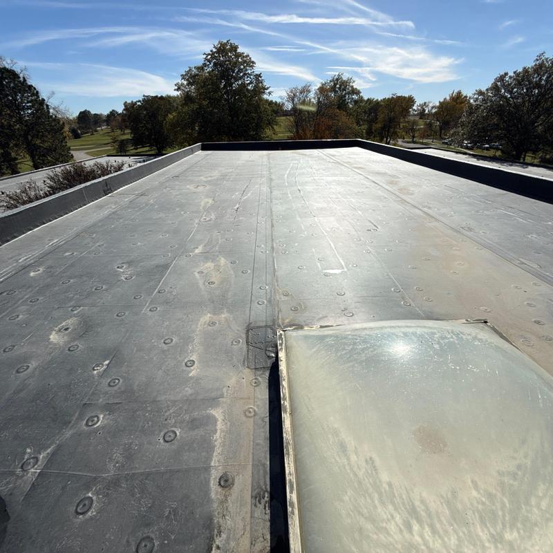 EPDM roofing membrane on flat commercial roof