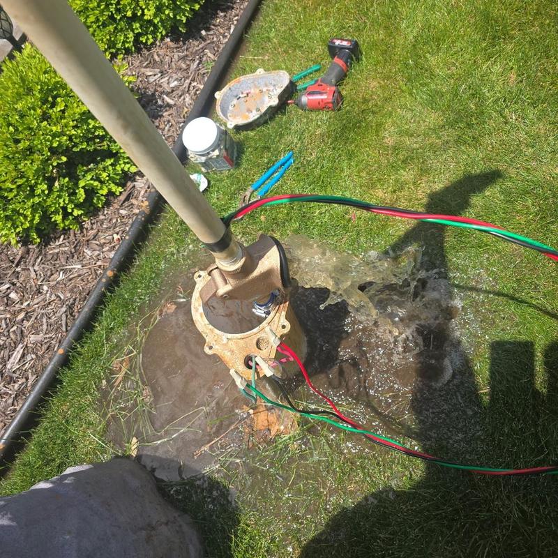 Deep well pump installation with new electrical and piping