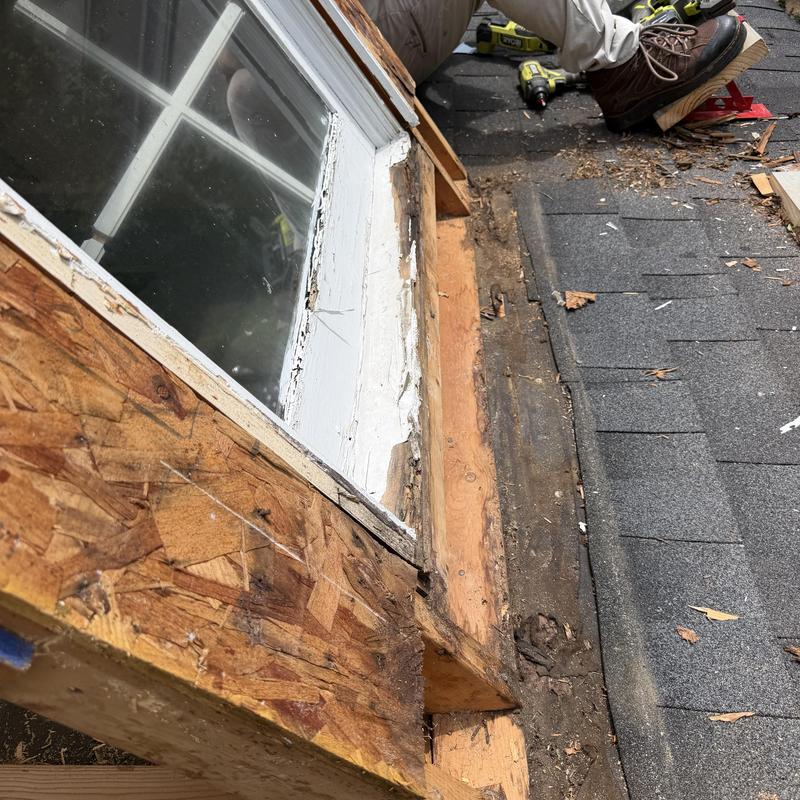 Dormer siding removal and roof flashing prep in Madison