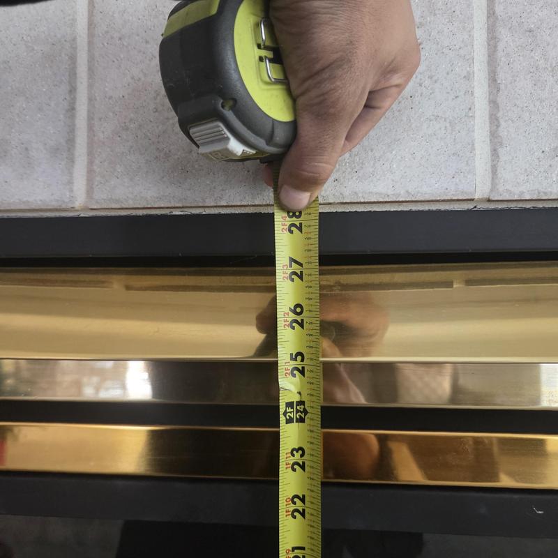 Fireplace mantel height measurement with tape measure Fireplace mantel height measurement with tape measure