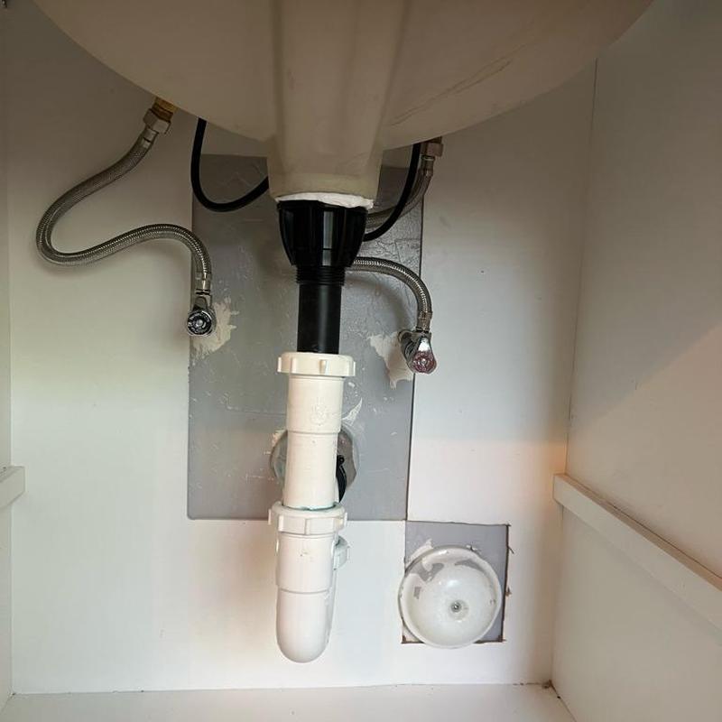 Bathroom sink drain pipe and water supply lines installation Bathroom sink drain pipe and water supply lines installation