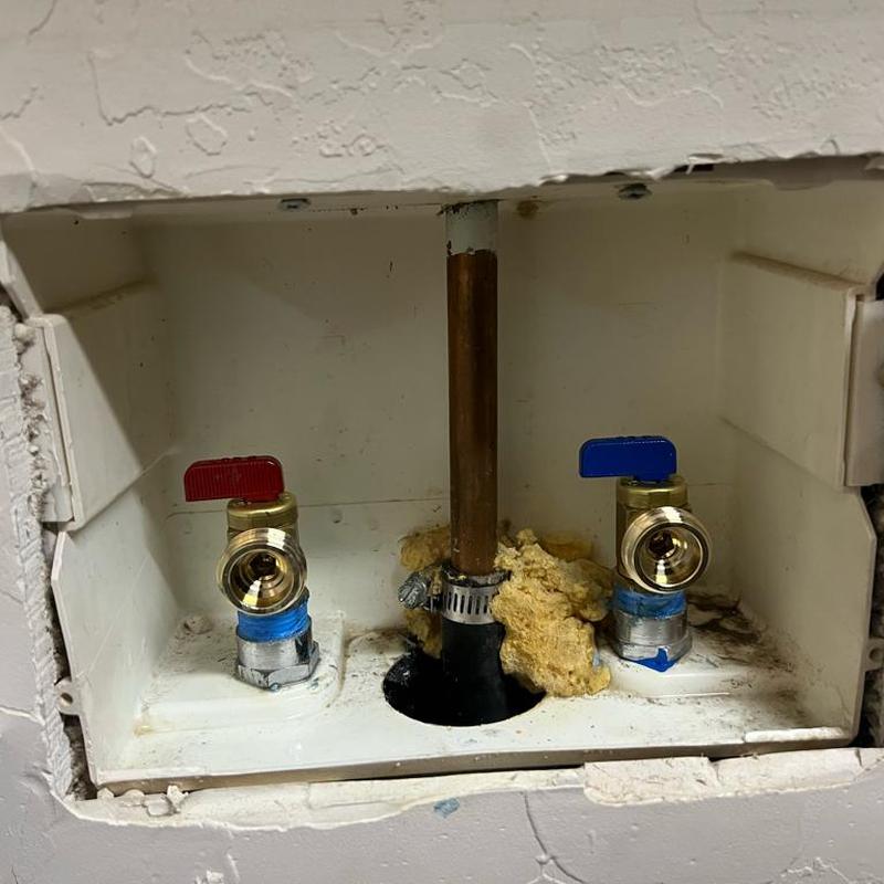 Laundry shut-off valves with new quarter-turn valves installed Laundry shut-off valves with new quarter-turn valves installed