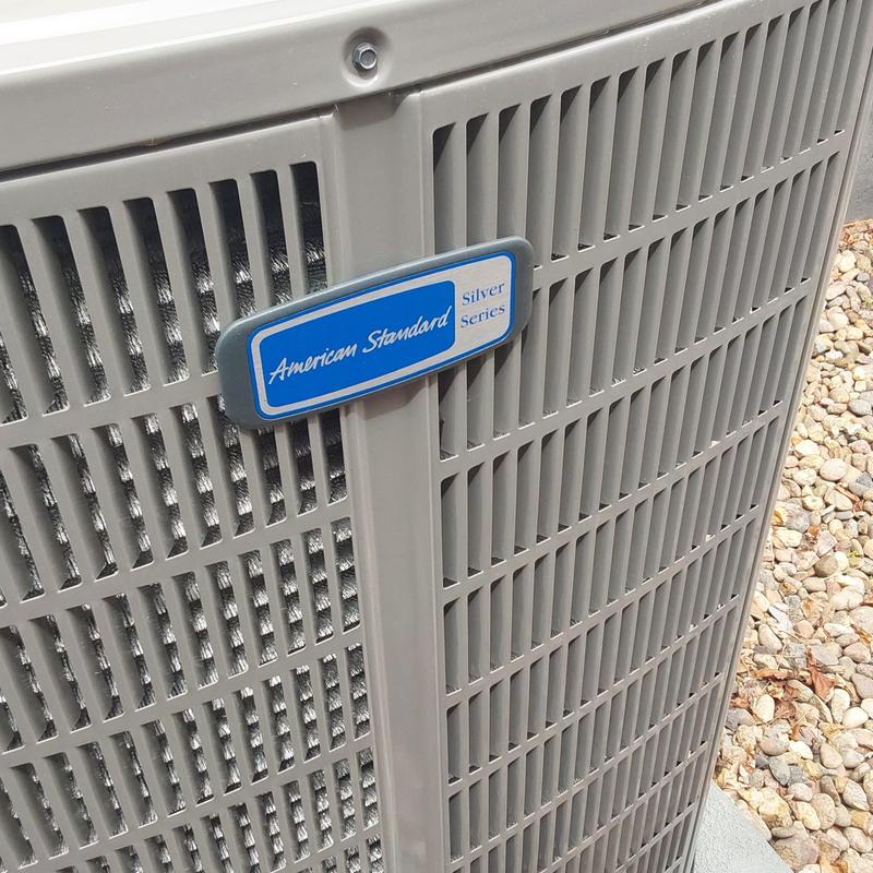 American Standard Silver Series air conditioner unit close-up