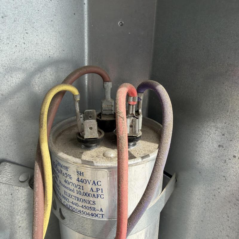 Run capacitor in HVAC system during preventative maintenance Run capacitor in HVAC system during preventative maintenance