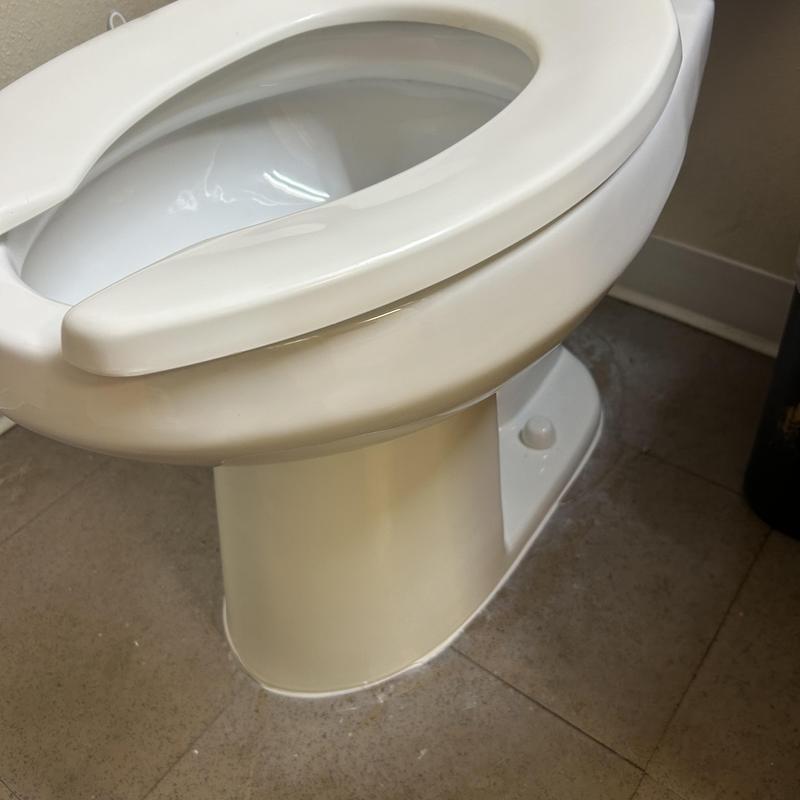 Toilet replacement after leak repair in bathroom Toilet replacement after leak repair in bathroom