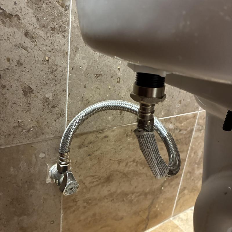 Toilet water supply line with shutoff valve