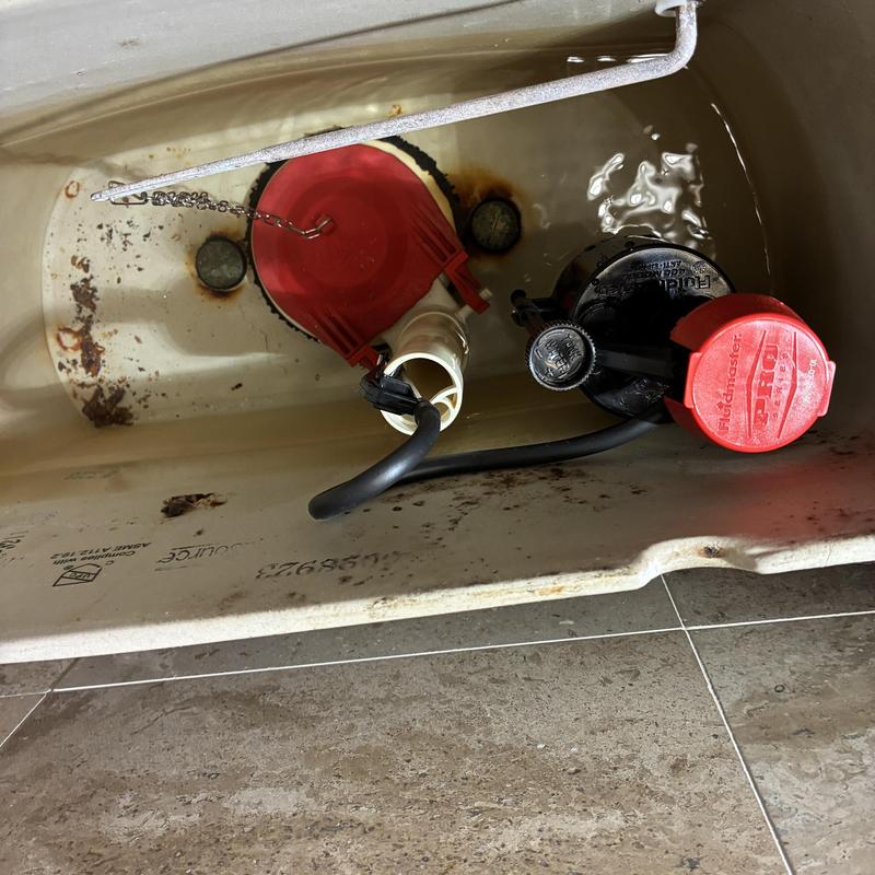 Toilet fill valve and flapper inside tank repair