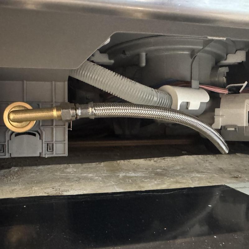 Dishwasher water supply line and drain hose installation