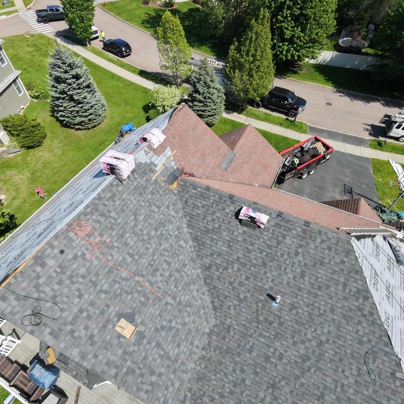 Architectural shingle roof installation with underlayment