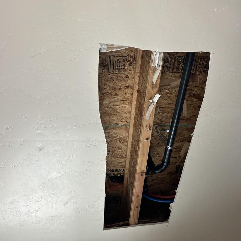 Shower waste and overflow drain pipe ceiling access Shower waste and overflow drain pipe ceiling access