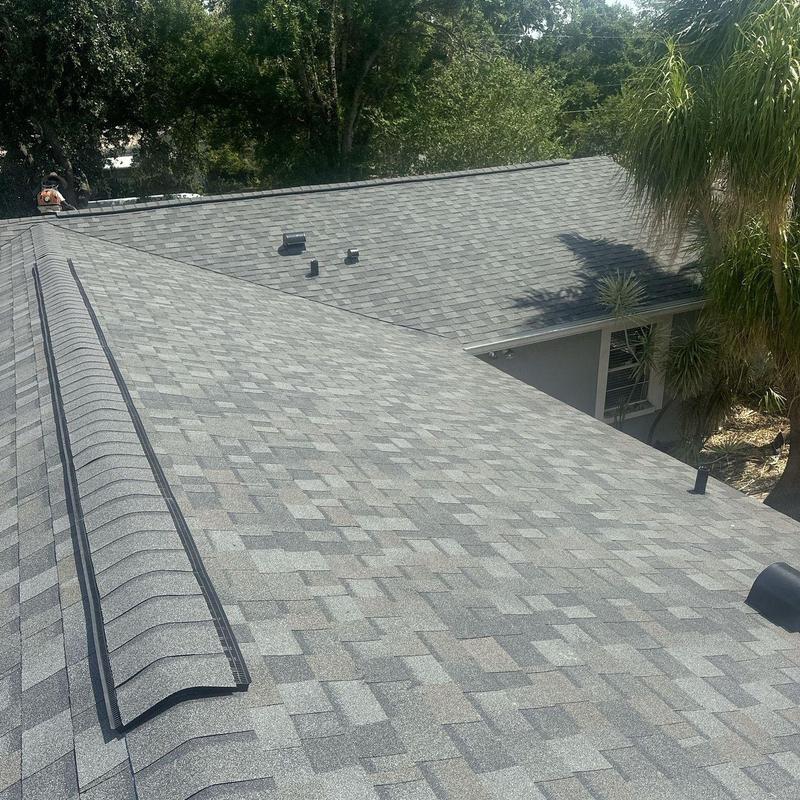 Owens Corning Duration shingle roof with ridge vent Owens Corning Duration shingle roof with ridge vent