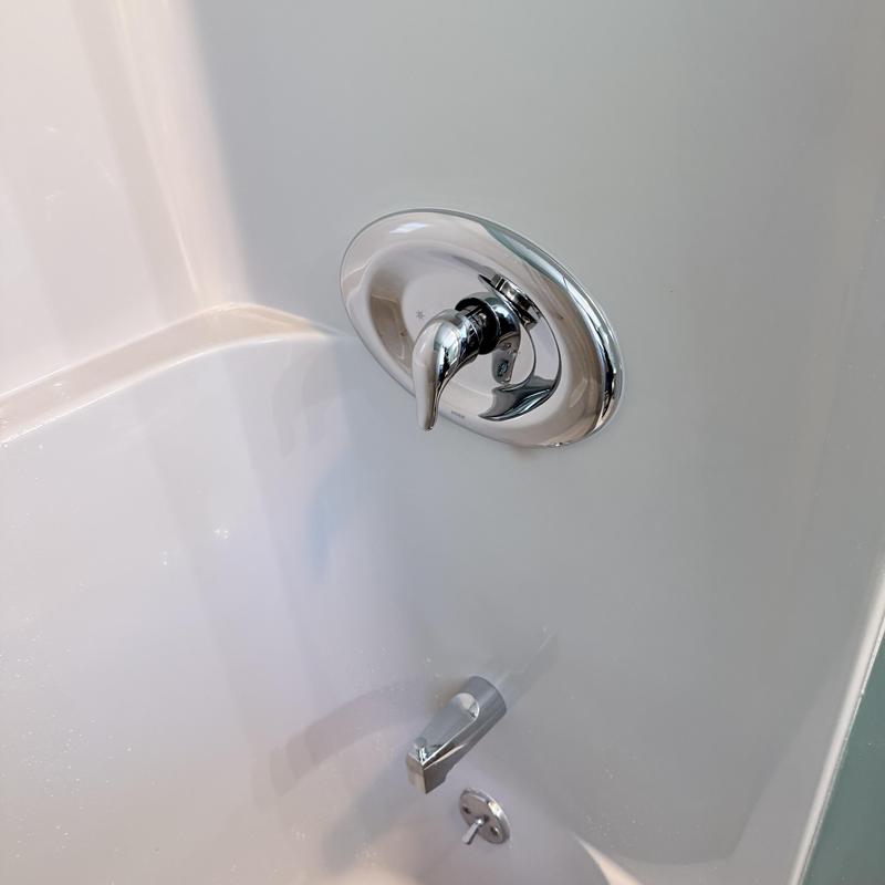Shower valve and faucet chrome installation in tub
